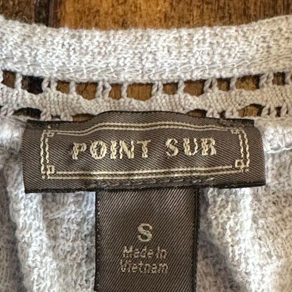 J. Crew | Point Sur Powder Blue Cotton Boho Tank Top w/Crochet-Lace Detail - Picture 3 of 7